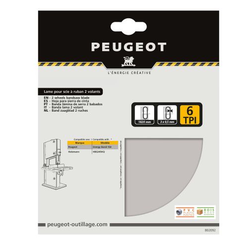 Lame de scie à ruban 1820 x 3 mm 6TPI PEUGEOT OUTILLAGE 802092 photo du produit Secondaire 1 L