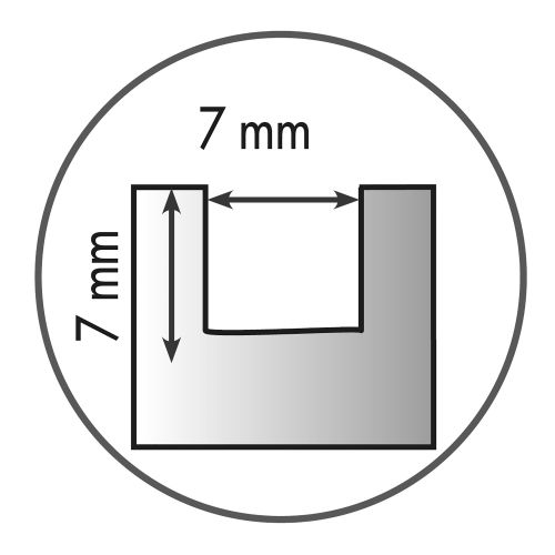 Platoir acier dentelé 280x115mm U 7x7 - MEJIX - 180250 pas cher Secondaire 1 L