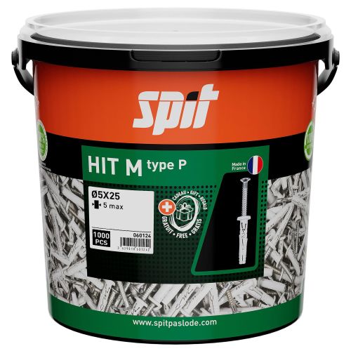 Cheville &agrave; frapper t&ecirc;te plate HIT-MP 5 x 25 mm seau de 1000 SPIT 060124 photo du produit Secondaire 8 L