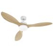 Ventilateur de plafond 55 W 132 cm blanc et bois FARELEK 112440 photo du produit