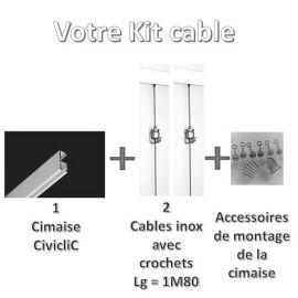 Kit CiviCable avec cimaise CiviClic blanc 2m lin - CIVIC INDUSTRIE - 23145820 pas cher Principale M