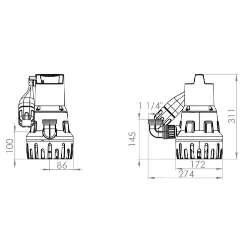 Pompe de relevage 1500W Sanisub 800 - SFA - SANISUB-015 pas cher Secondaire 3 L