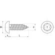 Vis à tôle tête cylindrique bombée 6 lobes inox A2 DIN 7981 4,2X19 boîte de 200 - ACTON - 624074,2X19 pas cher Secondaire 3 S