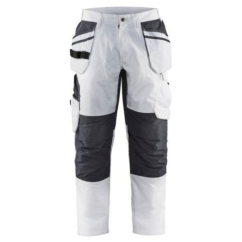Pantalon peintre + stretch avec poches flottantes blanc/gris foncé T38 - BLÅKLÄDER - 109613301098C44 pas cher