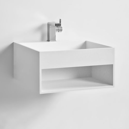 Vasque suspendue KUBE 50 MATE Solid Surface 50x50 - THALASSOR - KUBE50 pas cher Secondaire 4 L