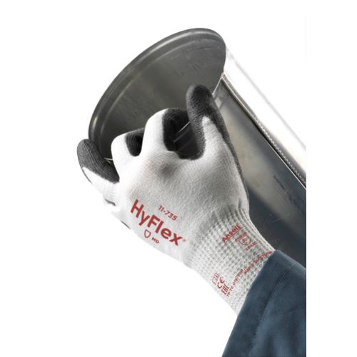 Gants tricotés HYFLEX 11735 enduit polyuréthane blanc/noir T7 ANSELL 11735T7 photo du produit Secondaire 3 L