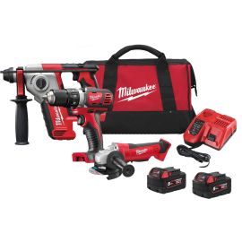 Pack de 3 outils 18V Milwaukee M18BPP3C-502C + 2 batteries 5 Ah + chargeur + sac de transport - 4933472242 photo du produit Principale M