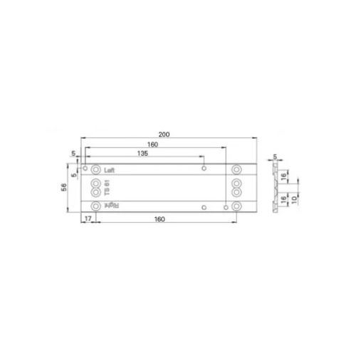 Plaque de montage pour ferme porte TS 31/41/50 argent - ECO SCHULTE - 5030013383 pas cher Secondaire 1 L