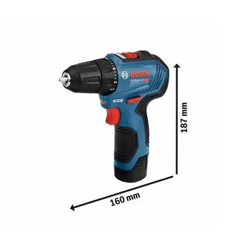 Perceuse visseuse 12 V GSR 12V-30 + 2 batteries 2 Ah + chargeur BOSCH 06019G9004 photo du produit Secondaire 1 L