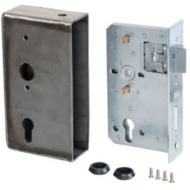 Serrure à cylindre GAH Alberts demi-tour 50 x 43 mm avec boîtier 190 x 100 mm pour béquille diamètre 18 mm - 412050 photo du produit Principale M