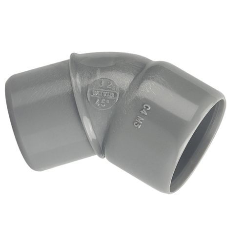 Coude PVC Mâle Femelle 45° D32 WAVIN 3026048 photo du produit