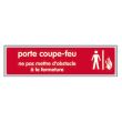 Plaquette de porte coupe-feu ne pas mettre d'obstacle à la fermeture en plexiglas 170x45mm - NOVAP - 4036557 pas cher