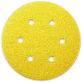 Boîte de 100 disques auto-aggripantes 6 trous GR180 jaune - SIA ABRASIVES - 333767260180 pas cher Principale M