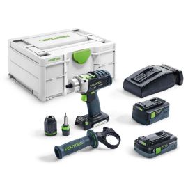 Perceuse-visseuse à percussion 18V Festool QUADRIVE PDC 18/4 I-Plus + 2 batteries + chargeur - 576467 photo du produit Principale M