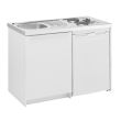 Meuble bas kitchenette 120cm CLASSIK 1 porte avec niche pour réfrigérateur - MODERNA - ABCE120D05 pas cher Secondaire 1 S