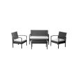 Salon de jardin acier noir LUZ 2 chaises 1 banc et 1 table - TE11-SOFA pas cher Secondaire 1 S