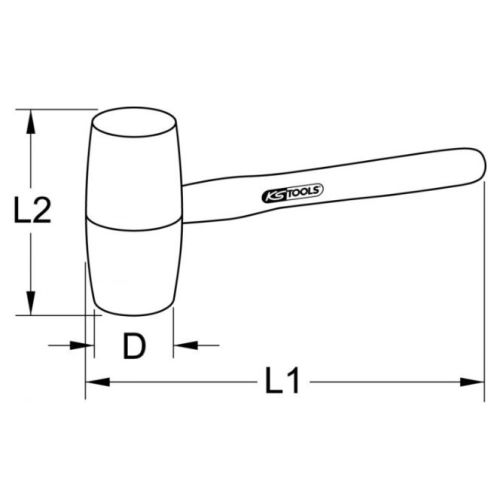 Maillet bois tête diamètre de 80 mm - avec manche frêne galbé 500 g KS TOOLS 140.5233 photo du produit Secondaire 1 L