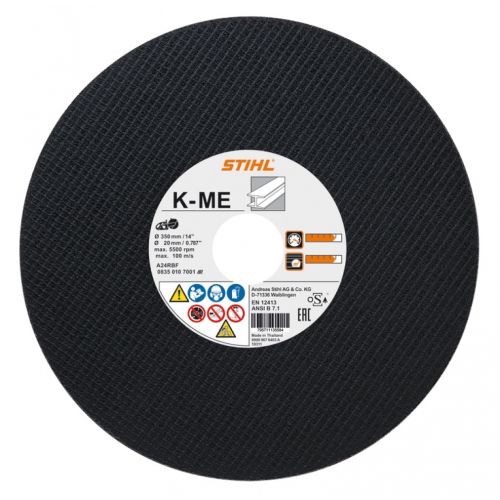 Disque à découper K-ME en résine pour l'acier 350 x 4 x 20mm - STIHL - 0835-010-7001 pas cher Secondaire 1 L
