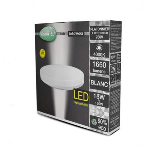 Plafonnier LED CLIPSO rond D280 mm 18 W 4000 K avec détecteur RF MIIDEX LIGHTING 779051 photo du produit Secondaire 4 L