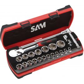 Coffret de douilles et accessoires Sam Outillage 1/2'' avec cliquet chantier - 75-SHC23 photo du produit Principale M