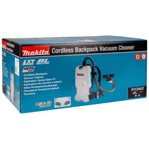 Aspirateur dorsal 2 x 18 V Li-Ion LXT (sans batterie ni chargeur) en boîte carton MAKITA DVC660Z photo du produit Secondaire 12 L