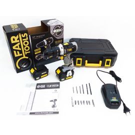 Perceuse-visseuse à percussion 18V X-FIT Fartools XF-IMPACT 2 + 2 batteries 3 Ah Li-ion + chargeur + coffret - 216001 photo du produit Principale M