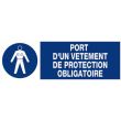 Panneau d’obligation rectangulaire 450x150mm 'Port de vêtements de protection' - NOVAP - 4030661 pas cher