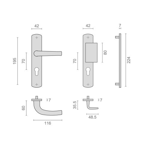 Ensemble sur plaque aluminium SALOME HOME ELEGANCE entraxe 195 mm bec de cane blanc sur carte HERACLES ZL-B-SALOME-027 photo du produit Secondaire 4 L