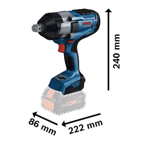 Boulonneuse 18V Bosch GDS 18V-1050 H Professional 18 V + 2 batteries Procore 8 Ah + chargeur + L-Boxx - 06019J8502 photo du produit Secondaire 1 L