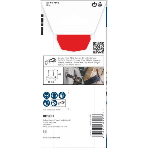 Lame pour outil multifonctions STARLOCK PRO AII 65 APIB BIM Extra bois et métal 65 x 40 mm BOSCH 2608669078 photo du produit Secondaire 3 L