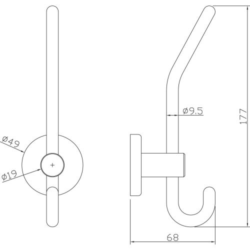 Patère inox photo du produit Secondaire 1 L