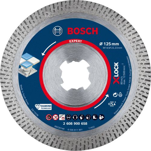 Disque à tronçonner diamanté Expert HardCeramic 125x22,23x1,4x10mm - BOSCH - 2608900658 pas cher