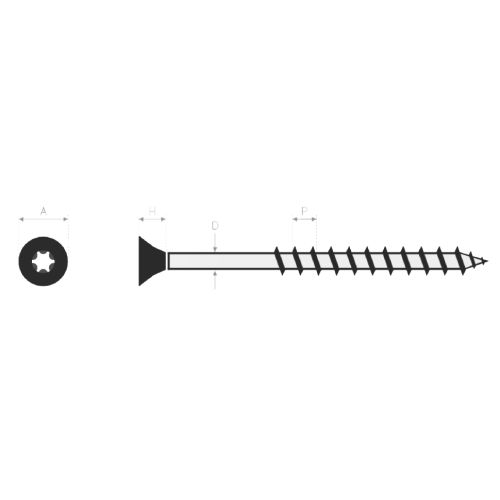 Vis &agrave; bois agglom&eacute;r&eacute;s t&ecirc;te frais&eacute;e Torx inox A2 6X200/198 bo&icirc;te de 50 - ULTIMA - 12660200 pas cher Secondaire 1 L
