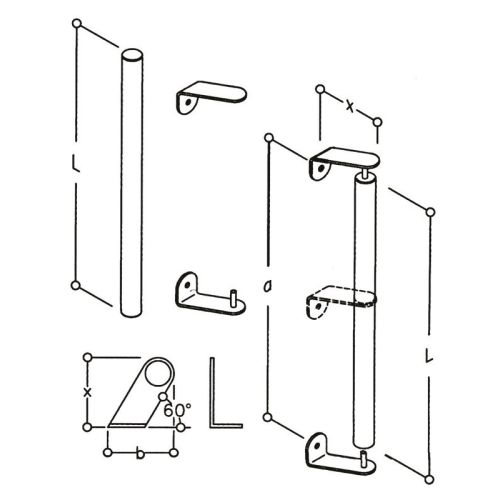 Kit de fixation simple inox NT 12 à 38 48 Héraclès KITMB1.2A.38-48 photo du produit Secondaire 2 L