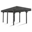 Carport en bois lasuré LOUISON pour 1 voiture 13,3m² - FOREST STYLE - 2894 pas cher