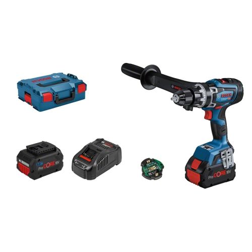 Perceuse-visseuse à percussion 18 V GSB 18V-150 C PROFESSIONAL avec 2 batteries + chargeur + coffret L-BOXX BOSCH 06019J5105 photo du produit