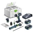 Perceuse-visseuse 18 V QUADRIVE TDC 18/4 5,0/4,0 I-Set + 2 batteries 4 Ah / 5 Ah + chargeur + coffret SYSTAINER SYS3 FESTOOL 577612 photo du produit