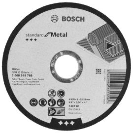 Disque &agrave; tron&ccedil;onner standard Bosch pour m&eacute;taux sp&eacute;cial coupe droite 125x1 mm - 2608619768 pas cher Principale M