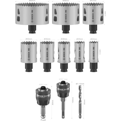 Coffret LBOXX de 8 scies trépans Pro Multimatériau PC PLUS bi-métal - BOSCH - 2608594432 pas cher Secondaire 2 L