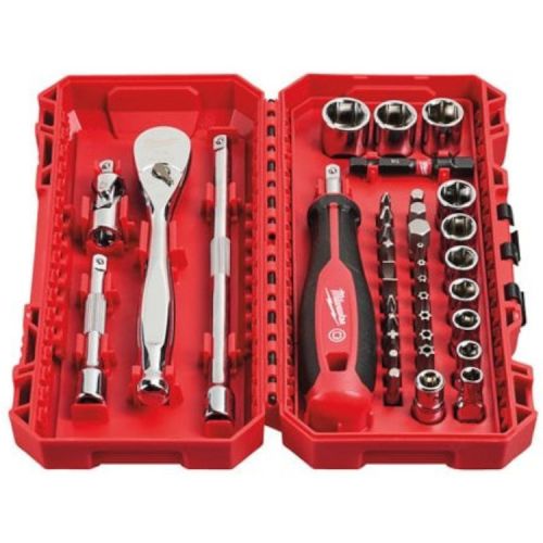 Coffret de 38 pièces de clés et douilles à cliquet 1/4'' avec embouts MILWAUKEE 4932498381 photo du produit