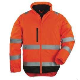 Veste de travail haute visibilité 2 en 1 HI-WAY manches amovibles orange fluo/noir T3XL - COVERGUARD - 7HWXOXXXL pas cher Principale M