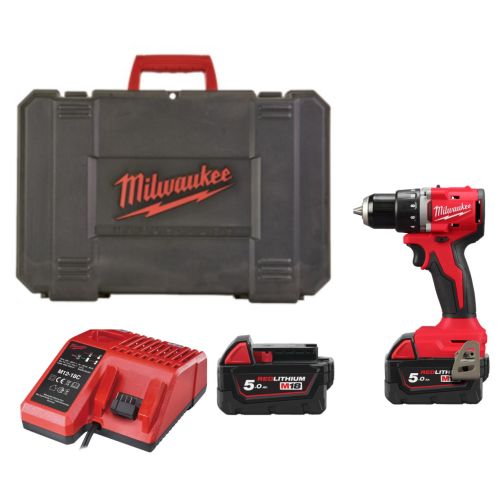 Perceuse visseuse M18 18 V M18 BLDDRC-502C brushless + 2 batteries 5 Ah en coffret MILWAUKEE 4933492835 photo du produit