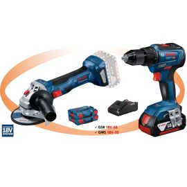 Pack 2 outils 18V Bosch (GSR-55 + GWS-10) + 2 batteries 5 Ah + chargeur + L-BOXX photo du produit Principale M