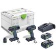 Pack de 2 outils 18V TID 18 HPC 4,0 I-Set T18 + 2 batteries 4Ah + chargeur + coffret SYSTAINER - FESTOOL - 577244 pas cher