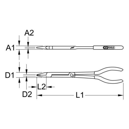 Pince demi-ronde à double articulation L 340 mm KS TOOLS 500.7161 photo du produit Secondaire 1 L
