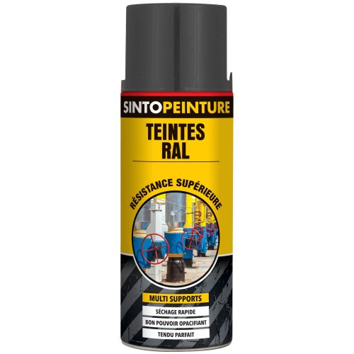 Peinture classiques antirouille teintes gris foncé brillant RAL7024 en aérosol de 400ml - SINTO - 925070 pas cher Secondaire 1 L