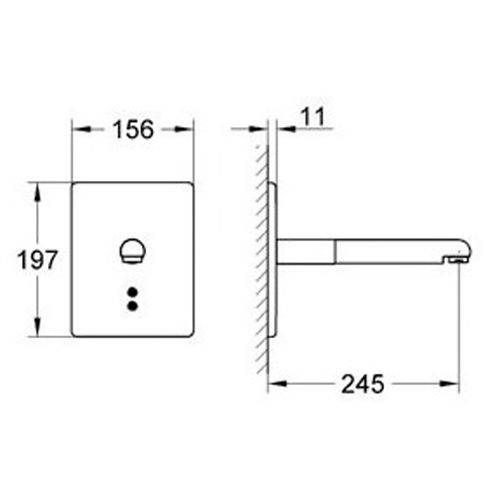 Mitigeur lavabo &eacute;lectronique IR EUROPLUS E 230V encastrable GROHE 36242SD1 photo du produit Secondaire 1 L