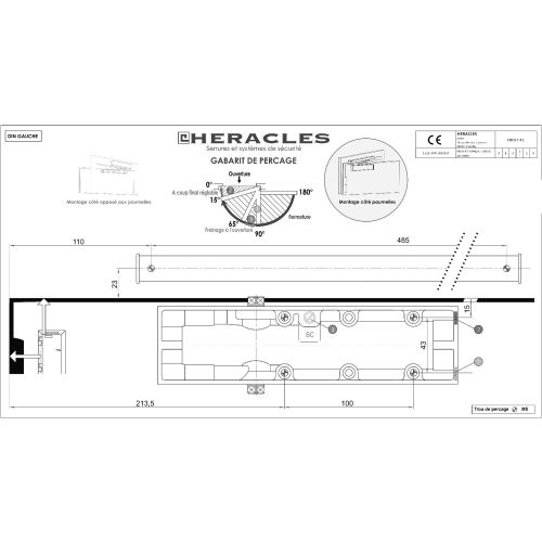 Ferme-porte FIRST 415 bras glissière F3 noir - HERACLES - HR-FIRST415 pas cher Secondaire 2 L