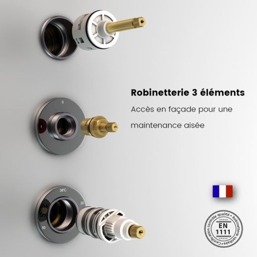 Cabine de douche hydromassante SILVER HYDRO 140x90 gauche noir - THALASSOR - SRMN1490G pas cher Secondaire 6 L