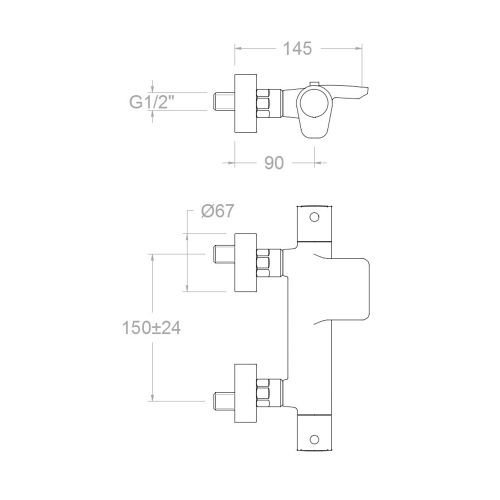 Mitigeur bain-douche thermostatique ALEXIA 363901SNM - RAMON SOLER - 36C302315 pas cher Secondaire 1 L